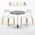 Schwarz Rund Tisch und 2 Stühle Farbiges Polypropylen-Innenmastenset Barcellona Cosmopolitan Aktion