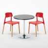 Schwarz Rund Tisch und 2 Stühle Farbiges Polypropylen-Innenmastenset Barcellona Cosmopolitan Eigenschaften