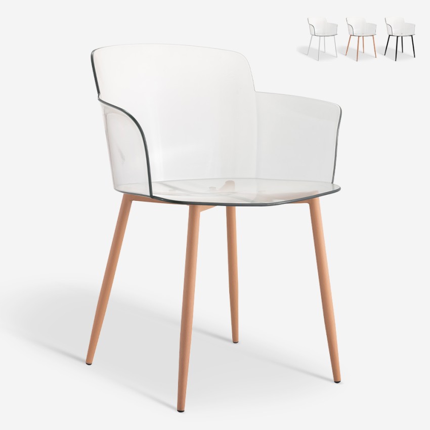 Chaise de salon et cuisine transparente avec accoudoirs Suntree Vente Chaise de salon et cuisine transparente avec accoudoirs Suntree Vente