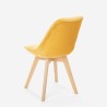 Sedia design scandinavo legno velluto con cuscino cucina bar ristorante Dolphin Lux Prezzo