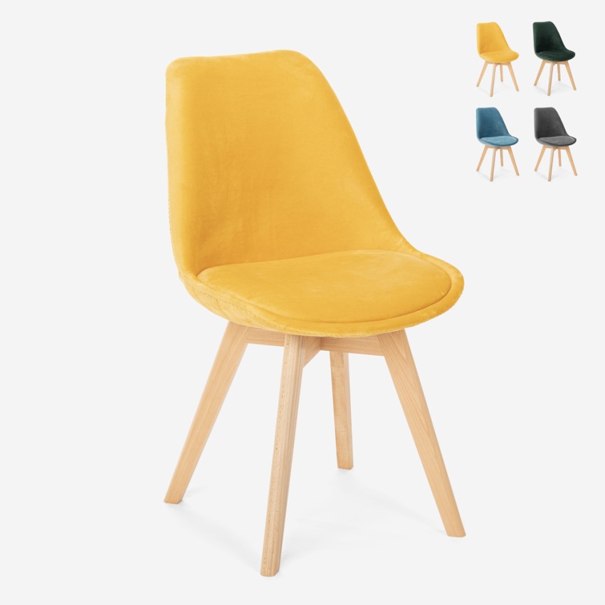Chaise de cuisine en bois design scandinave avec coussin Dolphin Lux Remises Chaise de cuisine en bois design scandinave avec coussin Dolphin Lux Remises