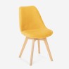 Sedia design scandinavo legno velluto con cuscino cucina bar ristorante Dolphin Lux Costo