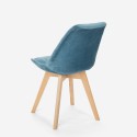 Skandinavischer Designstuhl aus Samt Holz mit Kissen für Küchen Bars Restaurant Dolphin Lux 