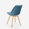 Skandinavischer Designstuhl aus Samt Holz mit Kissen für Küchen Bars Restaurant Dolphin Lux 