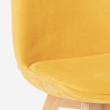 Sedia design scandinavo legno velluto con cuscino cucina bar ristorante Dolphin Lux Acquisto