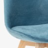 Skandinavischer Designstuhl aus Samt Holz mit Kissen für Küchen Bars Restaurant Dolphin Lux 