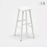 Sgabello industrial in metallo con cuscino in similpelle stile Hardness Offerta