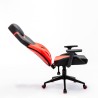 Sedia gaming ergonomica regolabile similpelle rosso nero Portimao Fire Stock
