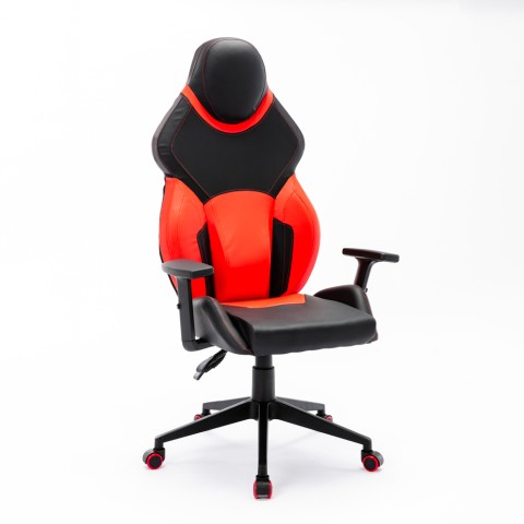 Chaise de jeu ergonomique en similicuir de sport réglable Portimao Fire Promotion