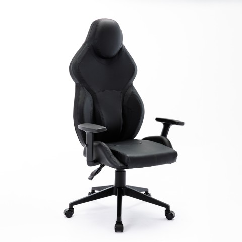 Chaise de bureau ergonomique réglable similicuir design sportif Portimao Promotion