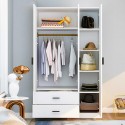 Kleiderschrank Schrank für Schlafzimmer 3 Türen 2 Schubladen in Weiß Endus Katalog