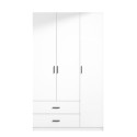 Kleiderschrank Schrank für Schlafzimmer 3 Türen 2 Schubladen in Weiß Endus Angebot