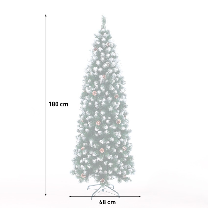 Alberi Di Natale Innevato Addobbato Poyakonda albero di Natale verde 180cm innevato addobbato con pigne