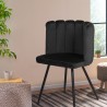 Sedia da pranzo poltrona a conchiglia imbottita velluto design Shelly Sconti