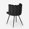 Sedia da pranzo poltrona a conchiglia imbottita velluto design Shelly Misure