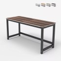 Scrivania ufficio rettangolare 120x60cm legno metallo nero moderno Bridgeblack 120 
