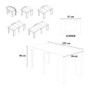 Table extensible peu encombrante 90x51-237 cm pour salon Garda 
