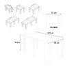 Table extensible peu encombrante 90x51-237 cm pour salon Garda 