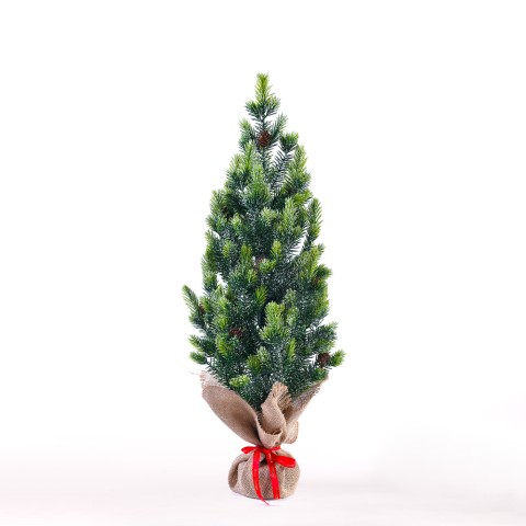 Kleiner künstlicher Weihnachtsbaum 50cm für den Tisch mit Zapfen und künstlichem Schnee Stoeren Aktion