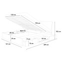 Letto matrimoniale 160x190 cm contenitore sollevabile design moderno Steyr 