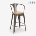 tabouret de bar et cuisine design industriel style steel wood back light Promotion