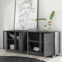 Moderne Design-Kommode mit 4 Türen in Marmoroptik 180x43x79cm Athens Maße