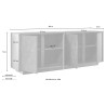 Credenza madia design moderno 4 ante effetto marmo 180x43x79cm Athens Costo