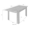 Tavolo da pranzo allungabile effetto marmo 90x137-185cm moderno Auris Misure