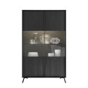 Moderne Design-Vitrine für Wohnzimmer, 2 Glastüren, Modell Bellac Lagerbestand