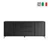 Credenza madia moderna 205cm 3 cassetti 2 ante soggiorno living Solut Sconti