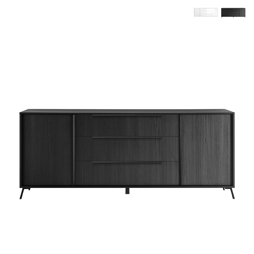 Moderne Anrichte 205cm mit 3 Schubladen und 2 Türen für Wohnzimmer Solut Aktion Moderne Anrichte 205cm mit 3 Schubladen und 2 Türen für Wohnzimmer Solut Aktion