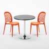 Schwarz Rund Tisch und 2 Stühle Farbiges Polypropylen-Innenmastenset Wedding Cosmopolitan Maße