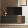 Modernes Design TV-Ständer mit 3 Türen, graues Holz, 181x44x59 cm Suite Angebot