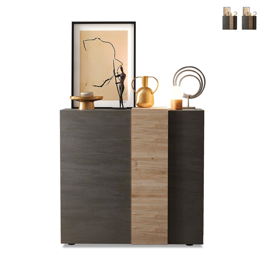 Buffet de salon polyvalent 2 portes moderne 121x44x115cm Peak Promotion