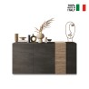 Credenza madia moderna 3 ante 181x44x86cm soggiorno cucina Byron Sconti