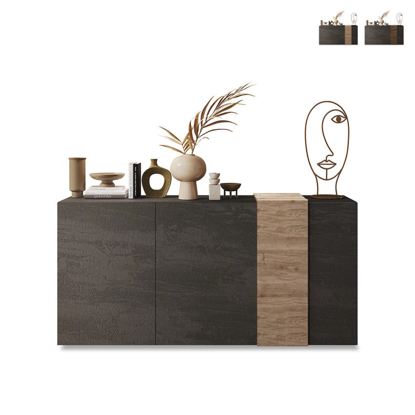Buffet moderne 3 portes 181x44x86 cm salon cuisine Byron Promotion Buffet moderne 3 portes 181x44x86 cm salon cuisine Byron Promotion