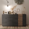 Buffet de salon moderne 3 tiroirs 2 portes 181x44x86cm Maurice Remises