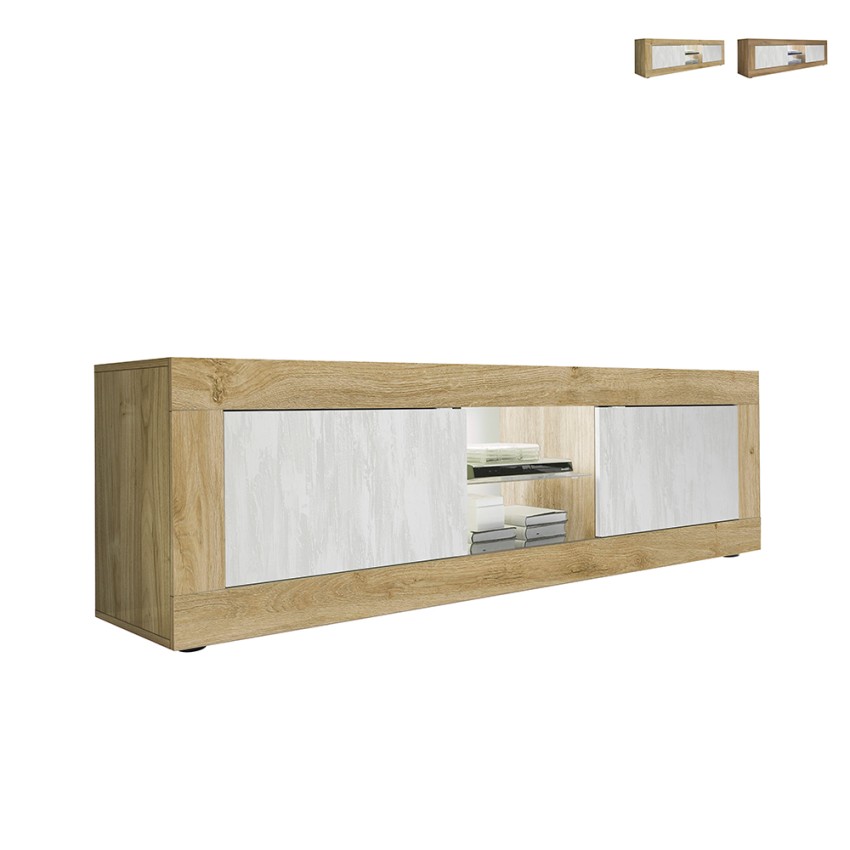 Moderner TV-Schrank aus Holz mit 2 Türen, Weiß, 180 cm, Nolux WB Basic Aktion Moderner TV-Schrank aus Holz mit 2 Türen, Weiß, 180 cm, Nolux WB Basic Aktion