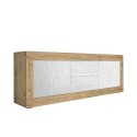 Mobiler TV-Ständer 210cm aus Holz mit 2 Türen und 2 Schubladen in Weiß Visio WB Lagerbestand