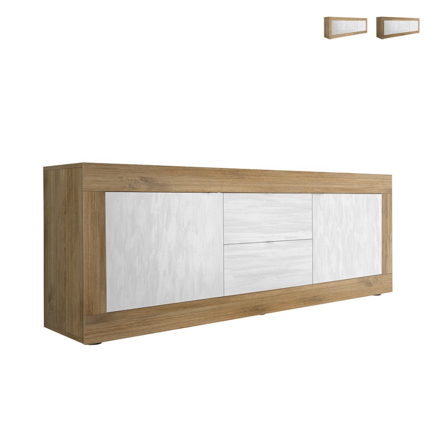 Weißer TV-Schrank Visio WB, 210 cm, Holz, 2 Türen, 2 Schubladen Verkauf Weißer TV-Schrank Visio WB, 210 cm, Holz, 2 Türen, 2 Schubladen Verkauf