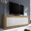 Weißer TV-Schrank Visio WB, 210 cm, Holz, 2 Türen, 2 Schubladen Angebot