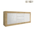 buffet moderne en bois avec 3 tiroirs et 2 portes blanc Tribus WB Basic Promotion