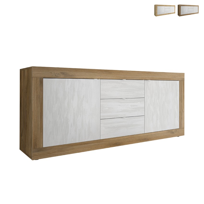 buffet moderne en bois avec 3 tiroirs et 2 portes blanc Tribus WB Basic Vente buffet moderne en bois avec 3 tiroirs et 2 portes blanc Tribus WB Basic Vente