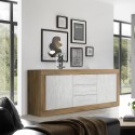Moderne Holz-Kommode 3 Schubladen 2 Türen weiß Tribus WB Basic Sales
