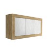 Küchenschrank Sideboard aus Holz 160x42cm 3 Türen weiß Modis WB Basic Rabatte