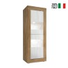 Wohnzimmer-Vitrine Holz Weiß mit 2 Glastüren Nina WB Basic Sales