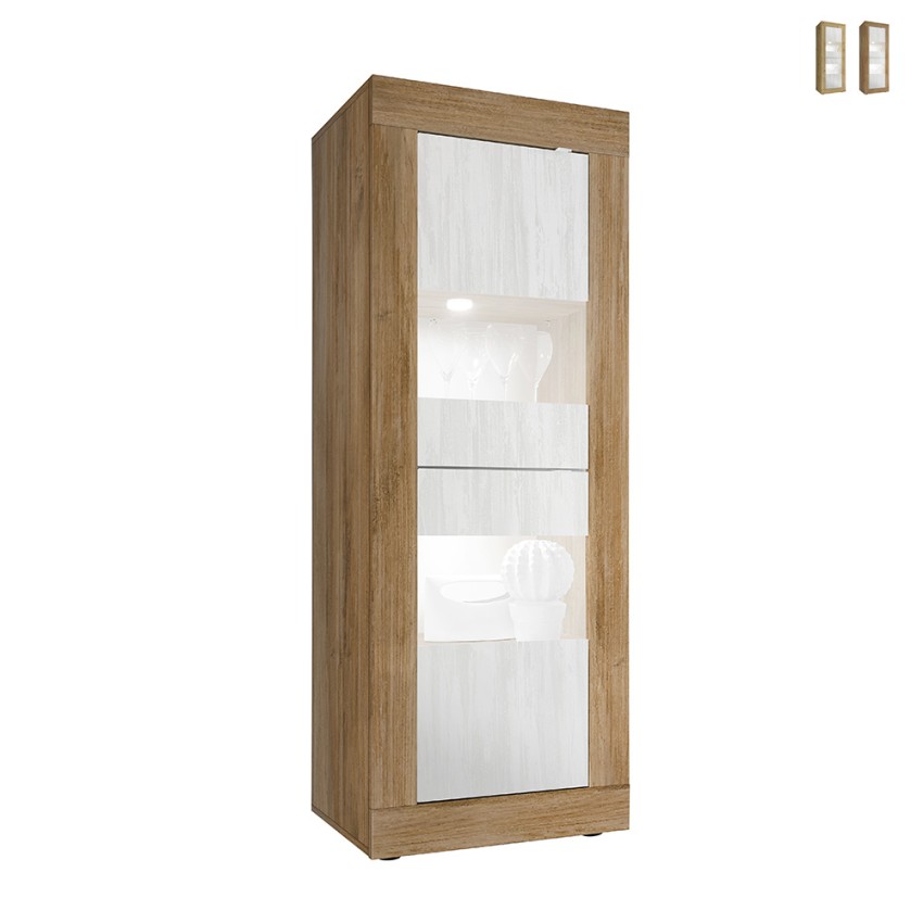 Vetrina soggiorno salotto legno 2 ante vetro bianco Nina WB Basic Vendita Vetrina soggiorno salotto legno 2 ante vetro bianco Nina WB Basic Vendita