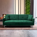 Divano letto moderno 3 posti design clic clac in tessuto velluto Villolus 