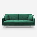 Canapé convertible 3 places design clic clac en tissu velours Villolus Achat