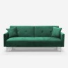 Canapé convertible 3 places design clic clac en tissu velours Villolus Achat